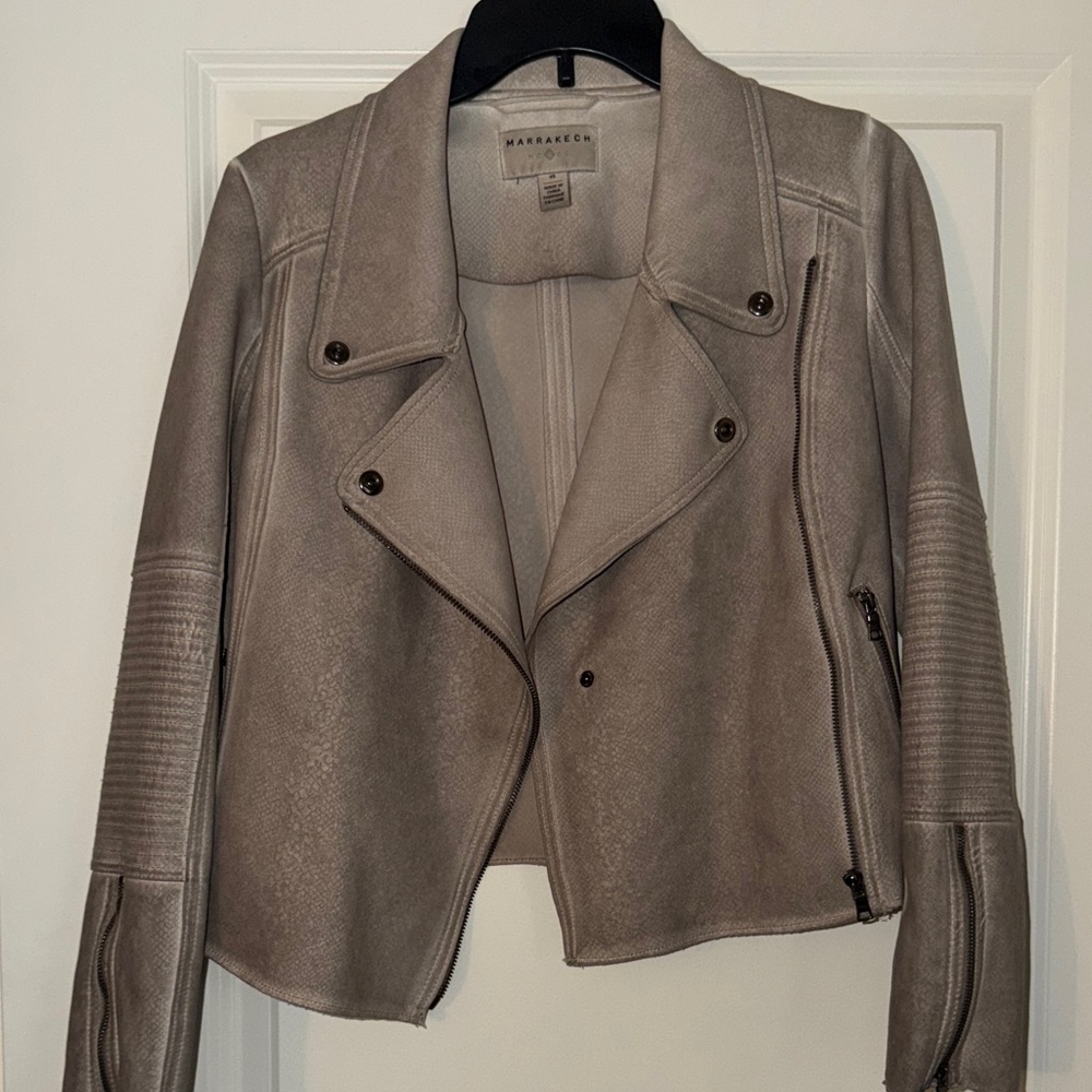 Marrakech Taupe Leather Jacket